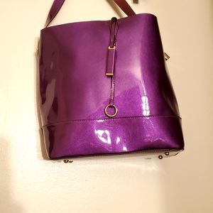 Purple and gold purse